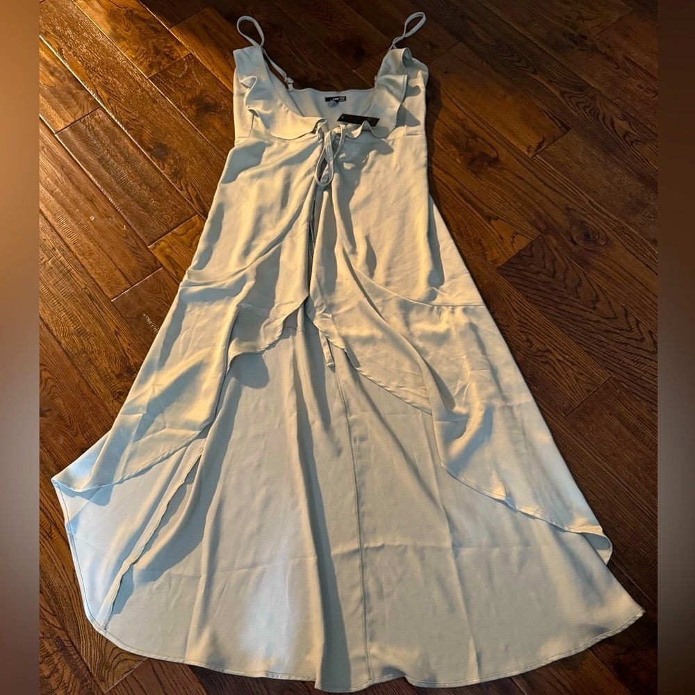 TFNC London Nina Maxi Bridesmaid Dress in Sage Green